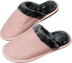 新品【 スリッパ 】ルームシューズ 暖かい 防寒 滑り止め ボア付き ピンク