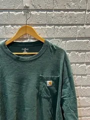 古着　XL   ロングTシャツ　カーハート　緑