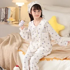 キッズパジャマ（イチゴパープル/120サイズ/140サイズ）上下セットこども女子おんなのこ