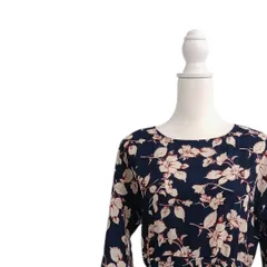 BOU JELOUD BASIC ブージュルードベーシック 花柄×チェック柄 レトロ ロング ワンピース Mサイズ 春 夏 秋