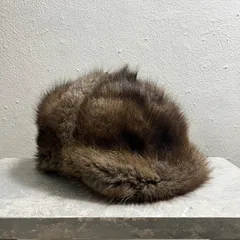 ヴィンテージ リアルファー 帽子 キャップ ベレー帽 イヤーフラップ シャギー