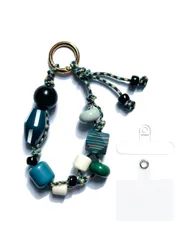 新品 [Oumino] スマホストラップ ハンドストラップ 携帯ストラップ リストストラップ 手首 バッグストラップ ポーチ iPhone 対応 極太 ビーズ 長さ38cm おしゃれ バッグチャーム 可愛い アウトドア 落下防止 全機種対応