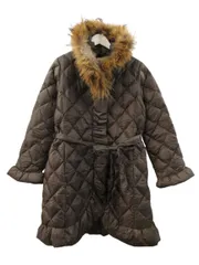 インゲボルグ INGEBORG ダウンコート ファー 長袖 ファー キルティング ブラウン 茶色 11 タヌキ フェザー アウター