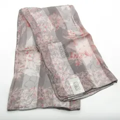 ルチアーノ ソプラーニ スカーフ 未使用 ストール 花柄 シルク ブランド 小物 レディース グレー×ピンク LUCIANO SOPRANI