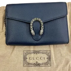 現状品 GUCCI グッチ ディオニュソス ショルダーバッグ　チェーンウォレット　財布 401231  ネイビー レディース