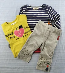 【まとめ売り 女の子】BOBSON ボブソン キムラタン ロンT レギンス  3枚セット 110cm 子供服 中古