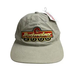 【キャップ/帽子】　デッドストック 2000 Budweiser（バドワイザー）ビンテージ キャップ　ベージュ ブラック 黒 レッド 赤