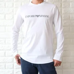 長袖Tシャツ ロンT メンズ コットン ロゴ ホワイト エンポリオ アルマーニ EMPORIO ARMANI 8N1TN81JPZZ 0146