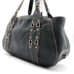 【良品】 COLE HAAN コールハーン ハンドバッグ トートバッグ レザー 革 ブラック 黒色 シルバー金具 テック系 Y2K ユニセックス 男女兼用 メンズ レディース