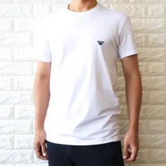 Tシャツ メンズ エンポリオ アルマーニ ストレッチコットン 刺繍 ロゴ ブラック 111971 4R522 00010