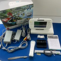 ◇SG509 【箱付き・完品】WiiU すぐに遊べるマリオカート8 MARIOKART 8 セット プレミアム(32GBモデル）シロ shiro Wiiリモコンプラス センサーバー ニンテンドー Nintendo 任天堂