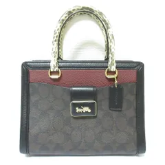 美品 COACH コーチ グレース キャリーオール シグネチャー 2way ハンドバッグ ショルダーバッグ CD701 マルチカラー レディース 古着 中古 USED