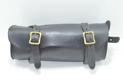 【送料無料】 レザー ツールバッグ 黒 ブラック 本革 サドルバッグ バイク用 クラシックスタイル 真鍮バックル仕様