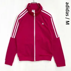 アディダス　トラックジャケット　ジャージ　プリントロゴ　ジップアップ　Mサイズ　ピンク　adidas