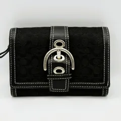 【中古品】 COACH コーチ 折財布 ブラック シルバー金具 【TK_028】