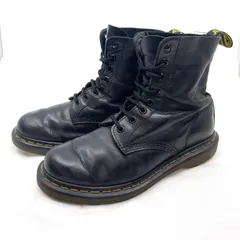 訳あり ドクターマーチン 8ホール 24.5cm相当 ブラック ワークブーツ レースアップブーツ