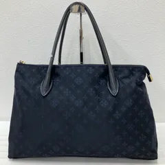 5916　russet ラシット ハンドバッグ　トートバッグ　紺　ネイビー　黒　ブラック　横型　A4対応　ナイロン　レザー　モノグラム　総柄　肩がけ　ファスナー付き