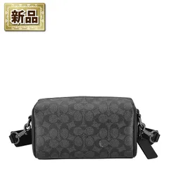 コーチ COACH ボディバッグ アクセル クロスボディバッグ・シグネチャーキャンバス CV762 QBMI5 チャコール/ブラック カーフレザー