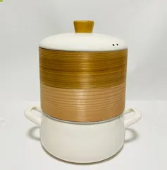 富士ホーロー せいろ付き ホーロー鍋 20cm ２段　（せいろ20㎝　1個追加で）ホワイト 新品のサムネイル