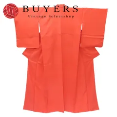 【中古】 小紋 正絹(金銀糸除く) レッド 鮫小紋 しつけ糸あり 和装 呉服 和服 きもの レディース 女性