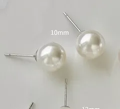 パール ピアス 10mm シルバー925