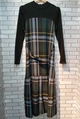 ブルーレーベル・クレストブリッジ 黒とチェック柄 ロングワンピース