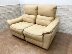 関家具 バッジオ 3人掛け2割ソファ イタリアン 電動ソファ キャメル色