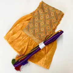 ［5906］帯締め 帯揚げ セット 網代文様 絞り 正絹 着物 帯絞め