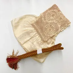 ［5911］帯締め 帯揚げ セット 草花麻の葉 絞り 正絹 着物 帯絞め