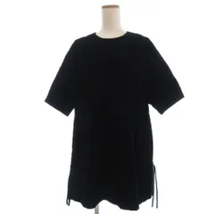 メゾンスペシャル MAISON SPECIAL ワッシャーベロアチュニック Washer Processing Velor Tunic ワンピース ミニ 半袖 シワ加工 F 黒 ブラック