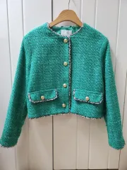 H&Mツイード クロップド ジャケット