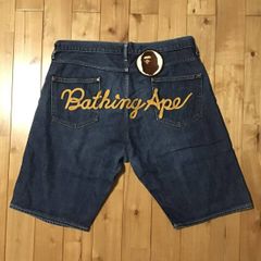 希少】A BATHING APE デニムスカート 刺繍 ワッペン ミニ - メルカリ
