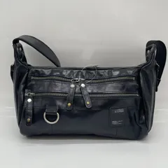 BN6807□DOUBLES ダブルス ショルダーバッグ ボディバッグ レザー 本革 ブラック ヨコ型