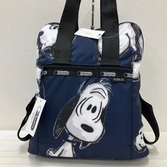5913 良品　LeSportsac レスポートサック×SNOOPY コラボ　リュックサック　バックパック　マザーズリュック　ユニセックス　カジュアル　大容量　通勤　通学　ネイビー系　紺系　peanuts