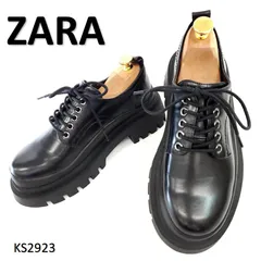 ザラ　極美品　厚底　トラックソール　レースアップ　ブラック　EU37