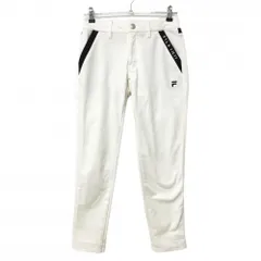 フィラゴルフ パンツ 白×黒 裏起毛 ウエスト後ろ・裾後ろゴム レディース M ゴルフウェア FILA GOLF