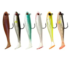 新品 フック付き 1：50 ワーム 超耐久性TPE製のルアー 精良な工芸 本物そっくりのエビ/ザリガニ/シャッド型ルアー 草掛かりしにくくて シーバス トラウト 青物 サワラその他各種の魚に適用 海水・淡水適用 別々に保管し