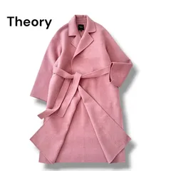 【美品】theory セオリー New Divide Luxe Collar Coat カシミヤ混  ダブルフェイス ロングコート 21AW レディース ピンク Sサイズ
