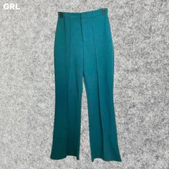 GRL ダークグリーン フレアパンツ ゴムウエスト Lサイズ