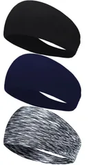 【在庫セール】ヘッドバンド 汗止め ヘアバンド スポーツターバン メンズ 伸縮性 通気性 薄型 軽量 吸汗速乾 抗菌防臭 洗顔用 髪留めらかい ランニング・ダンス・ヨガ・ジョギング・自転車 男女兼用 3本セット