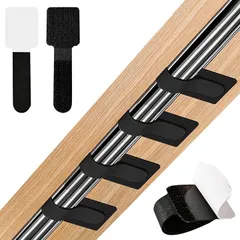 YOOTASIO ケーブルクリップ コードクリップ ナノテープ・はがしても残らない粘着式ケーブルホルダー 配線止め まとめる 整理 収納 ケーブルタイ デスク下 壁 固定 調節可能なケーブルストラップクリップ (黒x30個,  29x90mm)