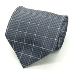 ロベルタ・ディ・カメリーノ ブランド ネクタイ チェック柄 格子柄 シルク ハンドメイド PO メンズ グレー Roberta di Camerino 【中古】