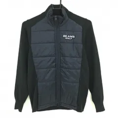 【美品】ビームスゴルフ 中綿ニットジャケット ネイビー 前身頃中綿  レディース M ゴルフウェア BEAMS GOLF