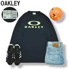 【定番】 オークリー OAKLEY ロゴ プリント 長袖 メッシュ Tシャツ ロンT クルーネック サイドシーム カットソー XL ネイビー x ネオンイエロー スポーツ カジュアル ウェア メンズのサムネイル