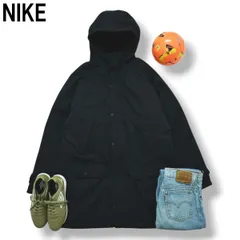 【極暖】 ナイキ NIKE インシュレイテッド パーカー ウィンド コート コットン x ナイロン 混紡 裏地 中綿 キルティング x フリース M ブラック スポーツ ストリート カジュアル メンズ