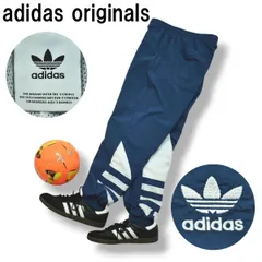【定番】 アディダス オリジナルス adidas originals トレフォイル ロゴ プリント ナイロン パンツ 裏地 メッシュ M ネイビー ストリート スポーツ カジュアル ウェア メンズ
