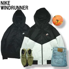 【2way】 ナイキ NIKE ウィンドランナー WINDRUNNER リバーシブル フーデット ジャケット パーカー 中綿 ジャンパー ウィンドブレーカー XL ブラック x ホワイト メンズ