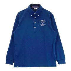 サイズ：LL FILA GOLF フィラゴルフ  ボタンダウン 長袖ポロシャツ 総柄 ネイビー系 [240101553475] ゴルフウェア メンズ ストスト