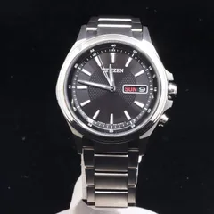 TOCJEX4U88W CITIZEN シチズン アテッサ エコドライブ H100-S098335 チタン ソーラー電波  黒文字盤 腕時計 メンズ