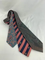 B-7.ネクタイ3点セット　Burberry REGAL 大島紬　ブランドネクタイ